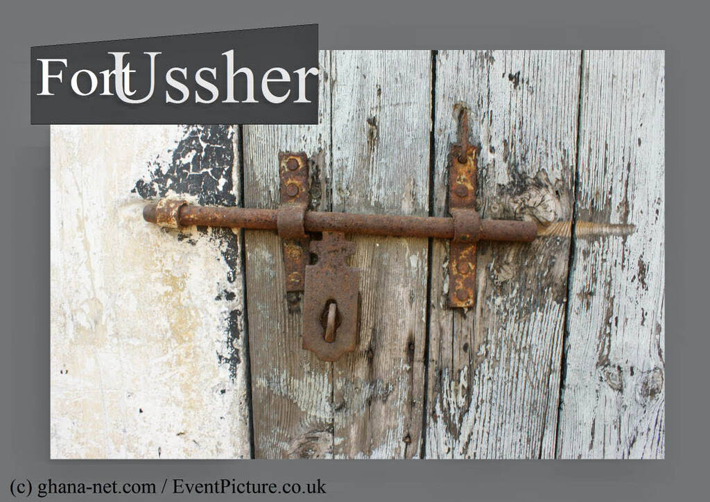 Ussher Fort, Accra, old lock and old door, prison part,